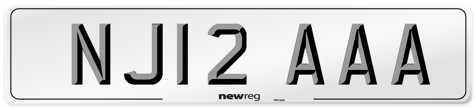 NJ12 AAA Number Plate from New Reg
